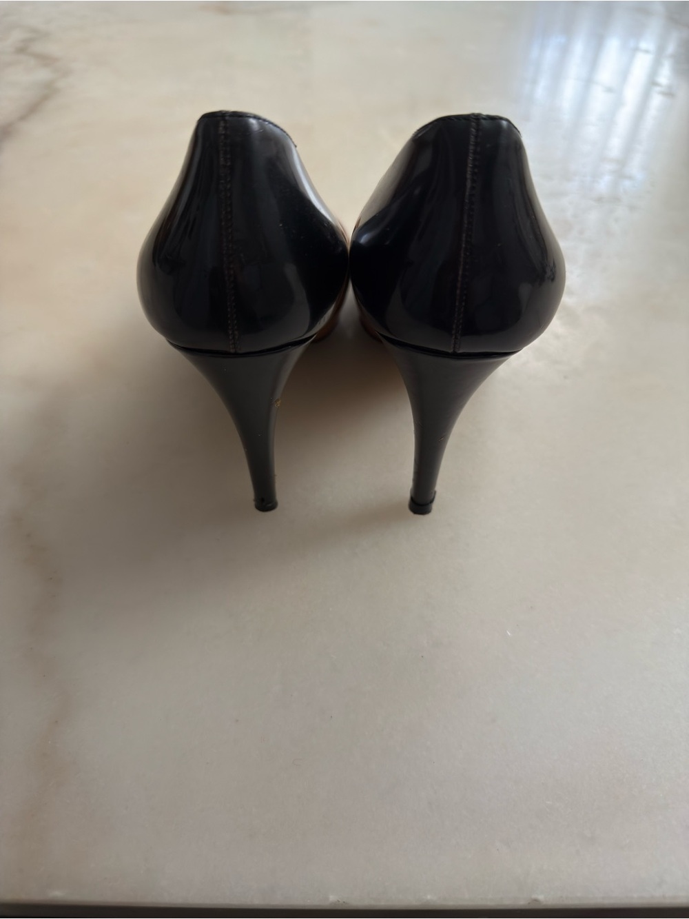 PRADA Milano Ombre Nude Tan Brown Gradient Patent Leather High Heels EU 38 - Picture 9 of 14